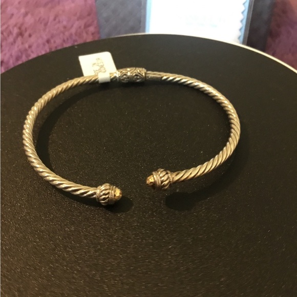 NWT Artisan Crafted Samual B 18K & Sterling Silver Flexible Hinged Bracelet - Picture 3 of 14